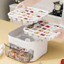 Portable Ice Maker With One-Touch Press Double Layer 50 Ice Cube Maker UK - A - View 1