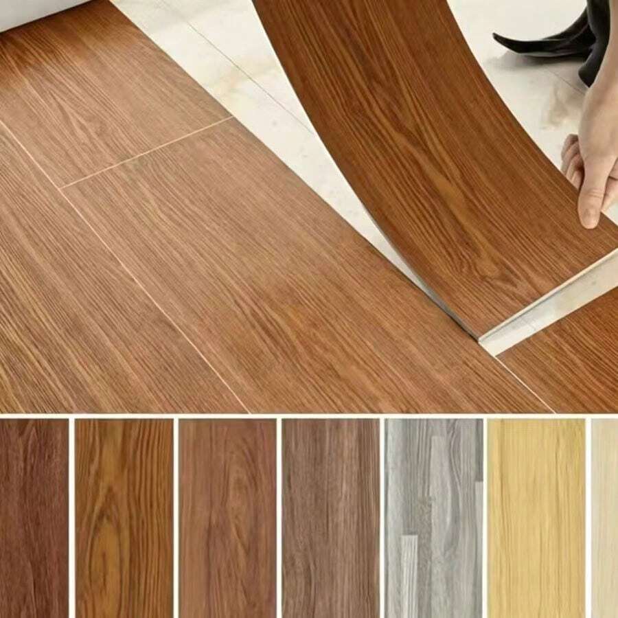 10pcs 3D Wood Grain Vinyl Peel And Stick Wall Tiles, Removable And Reusable, For Home Decor, Living Room, Bedroom - DN Floor Sticker - View 1