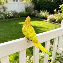 1pc Resin Parrot Decor, Realistic Bird Statue With Hook, Suitable For Outdoor Garden Fence And Flower Pot Decoration, Tropical Style Yard Decor And Holiday Party Props - Bird Figurine - View 4