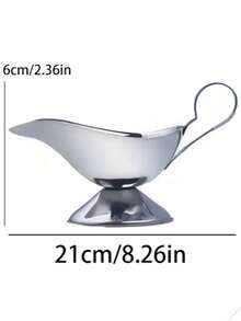 Stainless Steel Sauce Boat With Handle, Gravy Boat Pouring Pitcher For Home And Commercial Use, Holiday Gathering Tableware, Suitable For Thanksgiving Turkey Feast, Christmas Family Dinner, Halloween Food Party, Steak Pasta Dessert Sauce Container, Western Table Decor Utensils, Multiple Sizes Available - Silver - View 11