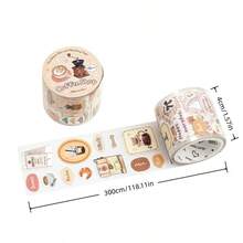 1 cuộn băng keo Washi giấy tổng hợp, series My Healing List phong cách hoạt hình dễ thương, họa tiết minh họa vẽ tay chủ đề thiên nhiên tươi mới, quy trình cắt khuôn loại bỏ phần thừa, phù hợp trang trí sổ tay/scrapbook/album ảnh/journal collage, sticker văn phòng phẩm DIY cho học sinh, đồ dùng thiết yếu tựu trường - 1 cuộn - Xem 5
