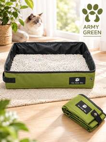 1pc Foldable Splash-Proof Cat Litter Box, Waterproof Portable Cat Toilet, Odorless Open-Top Cat Litter Tray, Easy To Clean Cat Toilet, Suitable For Travel, Car And Outdoor Use - L - View 11
