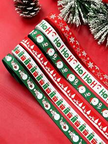 Christmas Ribbon DIY Bow Gift Wrapping Christmas Scene Woven Ribbon Party Colorful Ribbon - Multicolor - View 1