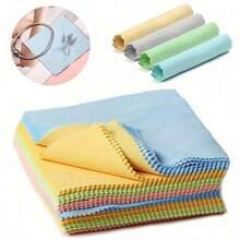 2/5/10pcs Microfiber Cleaning Cloths, Suitable For Glasses, Camera Lenses, Phone Screens, Statues, Jewelry And Glassware Cleaning, Thick Soft Odorless, Cleaning Supplies (Random Color) - Multicolor - View 3