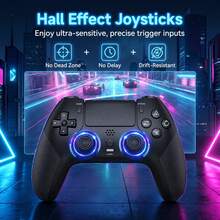A Wireless Controller Compatible With P4, P4 Slim, P4 Pro, PC, Smartphones, Featuring A Hall-Effect Joystick, Dual Vibration Motors, A Six-Axis Gyroscope, Macro Programming, Turbo Mode, An 800mAh Battery, A Microphone, And A 3.5mm Headphone Jack. - View 2