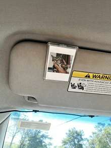 1 Personalized Car Sun Visor Photo Frame Clip, Customized Photo Car Decor, Couple Gift, Cute Pet, Wallet Photo Frame, Durable And Fashionable, Car Accessories, Car Sun Visor, Vehicle Accessories, Fashion Clip Design - Sunshade Photo Frame Clip - View 7