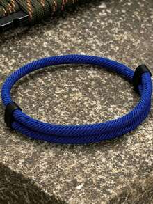 1pc Men's Nylon Braided Rope Bracelet, Simple Solid Color Woven Wristband, Suitable For Men And Women Daily Casual Outdoor Fashion Wear - Minimalist Woven Bracelet - View 1