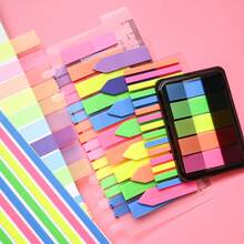 6 Sets Style 1 Set Ultra Thin Index Tabs Labels PET Material Semi-Transparent Plastic Waterproof Sticky Notes Color Series Marker Stickers Student Textbook Record Tabs With Ruler Reading Book Memo Stickers School Supplies Office Document Tabs - one-size - View 1