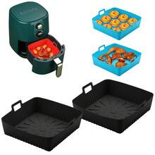 Silicone Baking Tray For Air Fryers, Square Silicone Air Fryer Liner, Reusable Silicone Air Fryer Liners, Air Fryer Accessories, Suitable For Outdoor Picnics, Home Kitchens, RV Kitchens, And Restaurants; Oven Accessories, Baking Tools, And Home Kitchen Accessories. - View 3