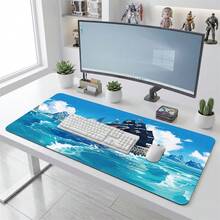 Sailing Fleet Ocean Pattern Gaming Mouse Pad, Non-Slip Rubber Desk Mat, Smooth Glide Surface, Suitable For PC Laptop Office Home, Ocean Abstract Art Decor, Back To School Supplies - A - View 3