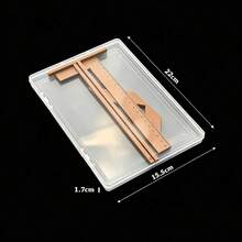 4Pcs/Set Bookbinding Ruler Set With L Ruler T Ruler Spacing Guide Corner Cutting Square Tools For Scrapbooking And Album Making - Pinkish Brown - View 8