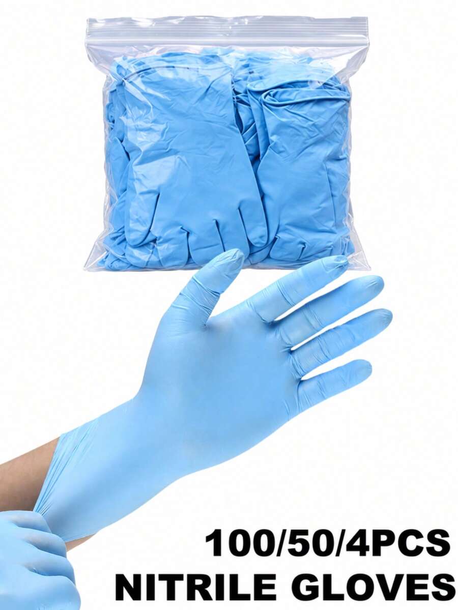 多用途藍色丁腈手套-一次性手套,適用於洗碗與居家清潔、廚房清潔,便利家用工具,實驗室、寵物洗澡一次性手套 - Blue - 查看 1