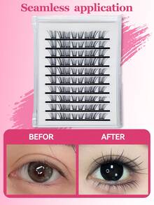 Tearable Individual Cluster Lashes, 10 Rows Soft Breathable DIY False Eyelashes For Makeup - View 3