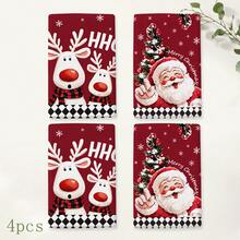 2 buah Handuk Dapur Motif Natal, Santa Claus, Rusa Kutub, Kepingan Salju, Pohon Natal, Desain Teks, Handuk Tangan Merah untuk Liburan, Handuk Dekorasi Rumah Dapur Musim Dingin, Dekorasi Pesta Natal, Hadiah Liburan untuk Memanggang dan Membersihkan - MultiWarna - View 11