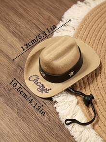 Customized Personalized Pet Additions Hats, Mini Pet Cowboy Hats, Small Cat And Dog Pet Hats, Party And Festival Pet Hats, Cat And Dog Decorative Hats/Western Cowboy Hats, Cute Pet Mini Hats For Cats And Dogs/Cool Mini Hats - Multicolor - View 9