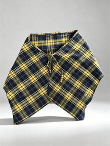 New Plaid High-Waist Skirt With Decorative Drawstring Design, Unisex, Adjustable Tie, Ruffle Hem, Suitable For Family Wear, Autumn/Winter - Multicolor - View 10