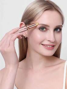 Electric Eyebrow Trimmer, Suitable For Women, Unisex Body Hair Remover, USB Rechargeable, Lithium Battery, Multi-Use For Eyebrows, Nose, Lips, Rechargeable Automatic Eyebrow Trimmer For Beginners - A - View 10