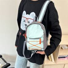 Men's Black Lightweight Nylon Small Backpack, Multi-Pocket Drawstring Design, Adjustable Thick Straps, Outdoor Short Trip Casual Commute Minimalist Mini Backpack - Multicolor - View 3