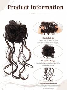 Women's Messy Curly Bun With Face-Framing Tendrils – A Chic, Effortlessly Elegant Hair Accessory Perfect For Everyday Wear, Dates, And Parties. - Multicolor - View 2