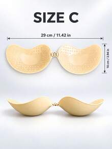 1pc Invisible Strapless Silicone Breast Pads, Reusable Mango-Shaped Push-Up Bra Cups, Soft Thick Padding, Suitable For Small Breasts, Enhances Lift And Cleavage, Ideal For Wedding Dresses, Backless Dresses, Bikinis And Tank Tops - A - View 13