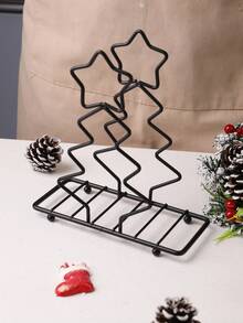 1PC Creative Christmas Tree Shaped Napkin Holder, Desktop Vertical Book Clip Storage Rack, Suitable For Christmas Home Decor, Family Party Gathering Table Decoration Ornament, Holiday Gift For Family And Friends - View 6