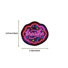 50pcs Neon Mental Health Stickers, Waterproof Vinyl Stickers, Suitable For Scrapbooking, Journaling, Decorating Laptops, Bumpers, Skateboards, Water Bottles, Computers, Phones. - Multicolor - View 2
