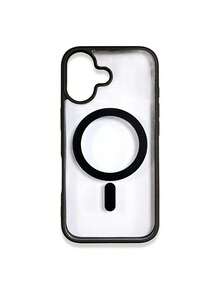 1pc 5-Style Optional Contrast Border Magnetic Large Window Transparent Phone Case, Ins Minimalist Phone Case, Built-In Magnetic Ring Supports Wireless Charging; Covers, A Style Transparent Border / B Style Light Pink Border / C Style Vibrant Orange Border / D Style Classic Black Border / E Style Light Gray Border, Raised Lens Full Coverage Anti-Drop Soft Shell, Minimalist Versatile Fashion Phone Case, Suitable For Personal Use, Birthday Gift Choice; Compatible With IPhone Case - Multicolor - View 110