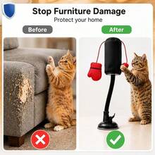 Cat Punching Bag Toy, Fun Cat Teasing Activity, Cat Exercise Toy With Hanging Boxing Gloves - Multicolor - View 8