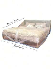 Transparent Elastic Dustproof Bed Cover, Extra Large Sofa And Furniture Protector, Plastic Protective Film For Renovation, Dustproof Film, Suitable For Dorm, Living Room, Patio And Office - Multicolor - View 9