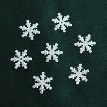 300pcs Random Color Snowflake Shaped Confetti, Table Decor, Party Supplies, Christmas Decorations, Winter Decorations, Suitable For Christmas, Halloween - View 9