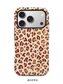 GIIPPA 1pc Earth Yellow Leopard Print Design Phone Case, Compatible With Phone 17 Pro Max, 16 Pro Max, 15 Pro Max, 14 Pro Max, Korean Style High-End Fashion Fun Phone Case, Suitable For 11/12/13/14/15/16 Pro Max Plus Elegant Design Unisex, Perfect Gift For Girlfriend On Christmas, Valentine's Day, Easter, Wedding Season And Birthday! - Earth Yellow - View 1