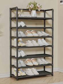 1 Pack Multi-Layer Sturdy Heavy-Duty Plastic Shoe Storage Shelf, Modern Neutral Color Vertical Freestanding Shoe Organizer Rack For Hallway Bedroom Closet Entryway, Christmas Thanksgiving Home Organization Gift - Multicolor - View 17