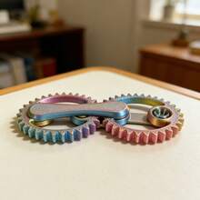 1pc 3D Printed Smooth Rotating Stress Relief Gear, Small Desktop Fidget Toy - Multicolor - View 8