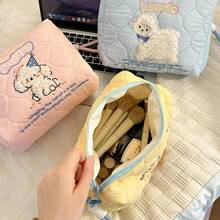 Curved Quilted Storage Bag, Cute Embroidered Highly Attractive Ins Style, Large Capacity Dopamine Travel Clutch - Multicolor - View 4