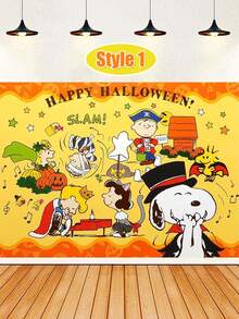 MASSDI Halloween Party Backdrop, Bright Yellow & Friends Halloween Costume Photo Banner, Decorative Background For Halloween Party & Photography - Cartoon - View 15