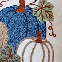 1pc Autumn Pumpkin Embroidered Cushion Cover, American Country Style Sofa Home Decor Thanksgiving Halloween Pillowcase, Suitable For Sofa Bedroom, Pillow Insert Not Included - Multicolor - View 10