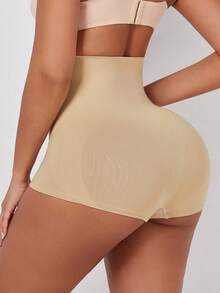 1pc Women's Mid-Waist Tummy Control Shaping Butt Lifting Short Panties - Apricot - View 5