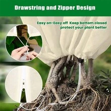 1pc Large White Plastic Plant Cover, Plant Insulation Cover With Zipper And Drawstring - Fruit Trees, Shrubs, Potted Plants Frost Protection Bag, Reusable Winter Plant Jacket, Winter Plant Care | Drawstring Closure Cover, Wind And Rain Protection Cover, Plant Protection Cover, Also Anti-Insect And Anti-Bird - [Zipper/Drawstring Lock Style] - View 5