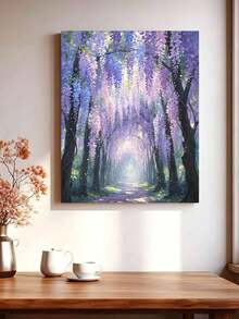 1 Set Wisteria Flower Path DIY Number Painting Kit, Art Oil Painting Set, Suitable For Adult Beginners, Bedroom Decor And Art Wall Decor, Holiday Gift - Sets - View 3