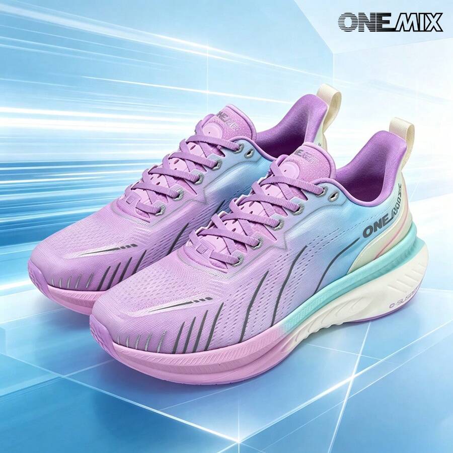 ONEMIX 2026 新款男士時尚運動休閒跑鞋，舒適吸震輕量透氣網布慢跑鞋，馬拉松訓練健身運動鞋，戶外徒步防滑男鞋，日常走路休閒男士運動鞋，氧氣空間氣泡中底科技吸震輕量彈力運動鞋，中性款
