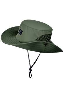 JOYLORD Topi Bucket Pria untuk Memancing Outdoor Warna Polos Cepat Kering dan Bernapas dengan Perlindungan Matahari Gaya Koboi Barat Topi Matahari Dua Fungsi - A - View 11