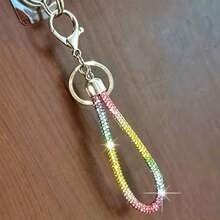 1pc Fashion Rhinestone Lanyard Pendant, Bag, Car Keychain, Women's Minimalist Key Chain - Multicolor - View 9