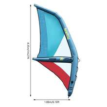 Inflatable Windsurf Sail, Oxford Cloth & PVC, 4.2㎡ Sail Area, 360° Rotatable Base, With Pump Backpack Foot Strap For Adult Water Sport - Blue and Red - View 2