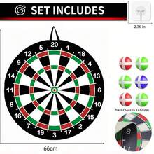 Dart Board Set With Sticky Balls, Indoor/Outdoor Fun Party Game, Suitable For Boys & Girls, Perfect Birthday Gift, Party Game! Ball Color Random, Game > Board Games, Educational Games, Target Games - Multicolor - View 11