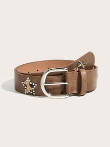 2/1pc New Punk Diamond Inlaid Belt, Hip Hop Motorcycle Style Diamond Belt, Suitable For Japanese, Korean, And Western Appearance, - Multicolor - View 2