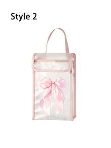 Household Toilet Paper Storage Bag, Tissue Holder, Printed With Bow, Crystal Effect Apple And Cherry Patterns. Large Capacity Toilet Paper Storage Bag, Multi-Functional Hanging Storage Box, Waterproof No-Drill Hanging Storage Bag, Suitable For Kitchen, Bathroom, Bedroom, Office, Dining Room, Home Essential - Multicolor - View 15