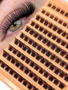 60pcs Reusable Natural Curly Eyelash Clusters DIY False Eyelashes Extension Fluffy Soft Comfortable - D - View 5
