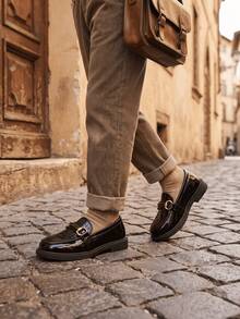 Black Slip-On Loafers, Spring/Autumn New Style, Durable And Easy To Clean, Wipe Directly When Dirty - Black - View 6