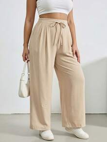 Plus Size Pants - Beige - View 4