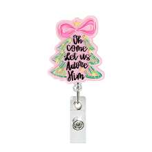 1pc Christmas Santa Claus Coffee & Pink Sauce Retractable Badge Holder Clip, Suitable For ID Cards, Doctor Badges, Nurse Badges, Teacher Name Tags And More - Multicolor - View 15